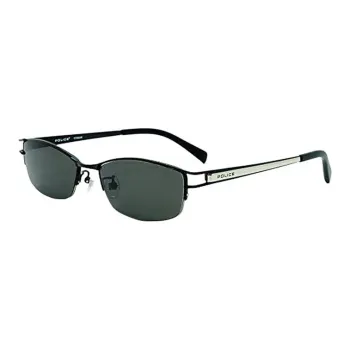 Police Titanium Irregular Shape Sunglasses Unisex Black