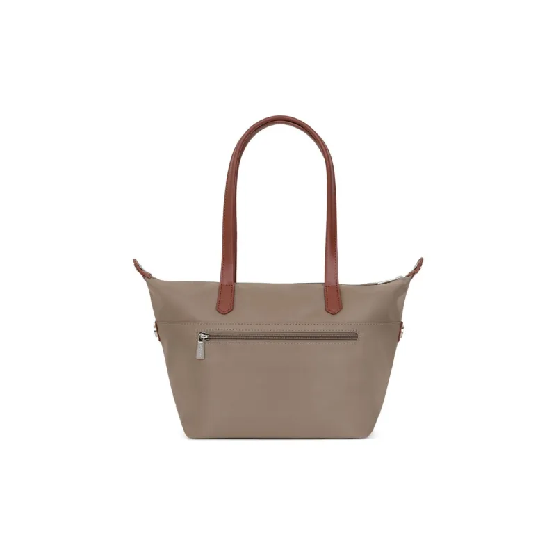 H HEXAGONA PARIS Nylon With Two Layer Leather One Shoulder Handbag Regular Women's Gray-2