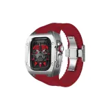Silver Case, Red Strap