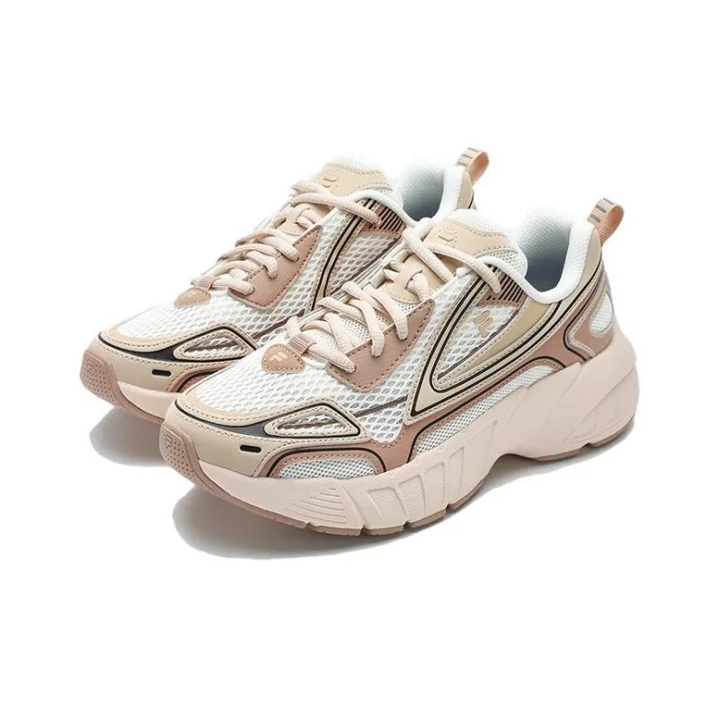 FILA FUSION CRED Leader Durable Breathable Low Top Casual Running Shoes Women's White Beige-1
