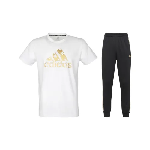 Adidas Casual Sportswear Men White Gold+Black/Gold