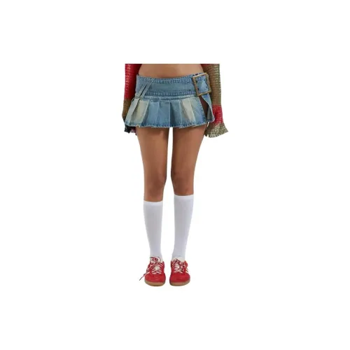 Jaded London Denim Short Skirts Women's Blue