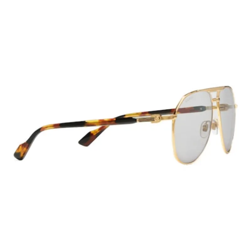 GUCCI Acetate Metal Aviator Sunglasses Women's Gold-1