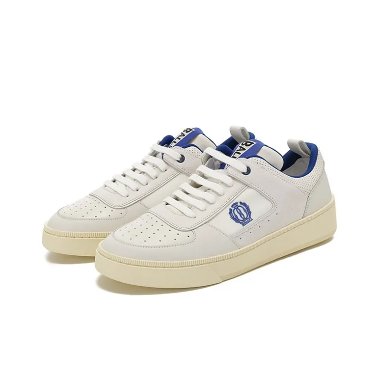 BALLY Raise Series Low Top Skateboard Shoes Men's White Blue-2