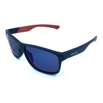 Police Rectangular Sunglasses Unisex Blue