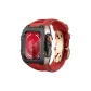 Black Bezel Rose Case, Red Strap