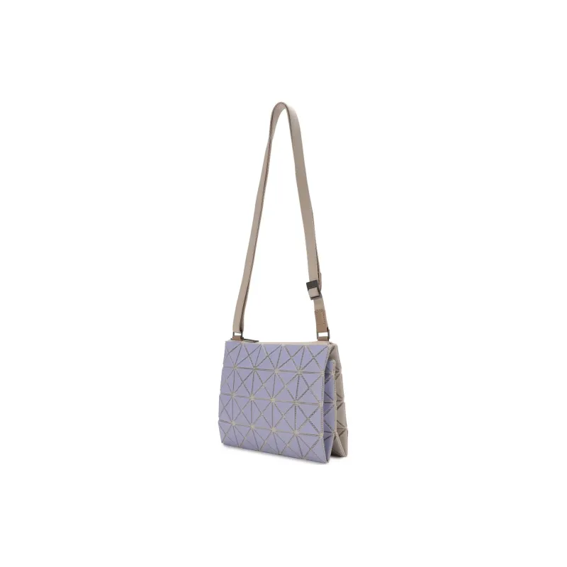 ISSEY MIYAKE Polyvinyl Chloride Resin Shoulder Bag, Crossbody Bag Women's Light Purple & Beige-1