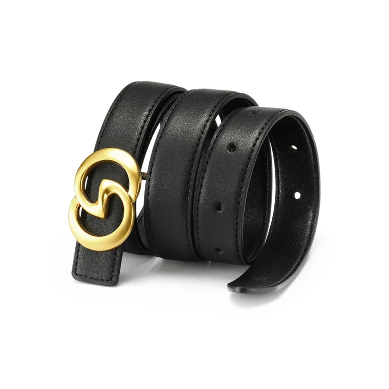 FAIRWHALE Cow Leather Belt Women's Width 2.5cm-2