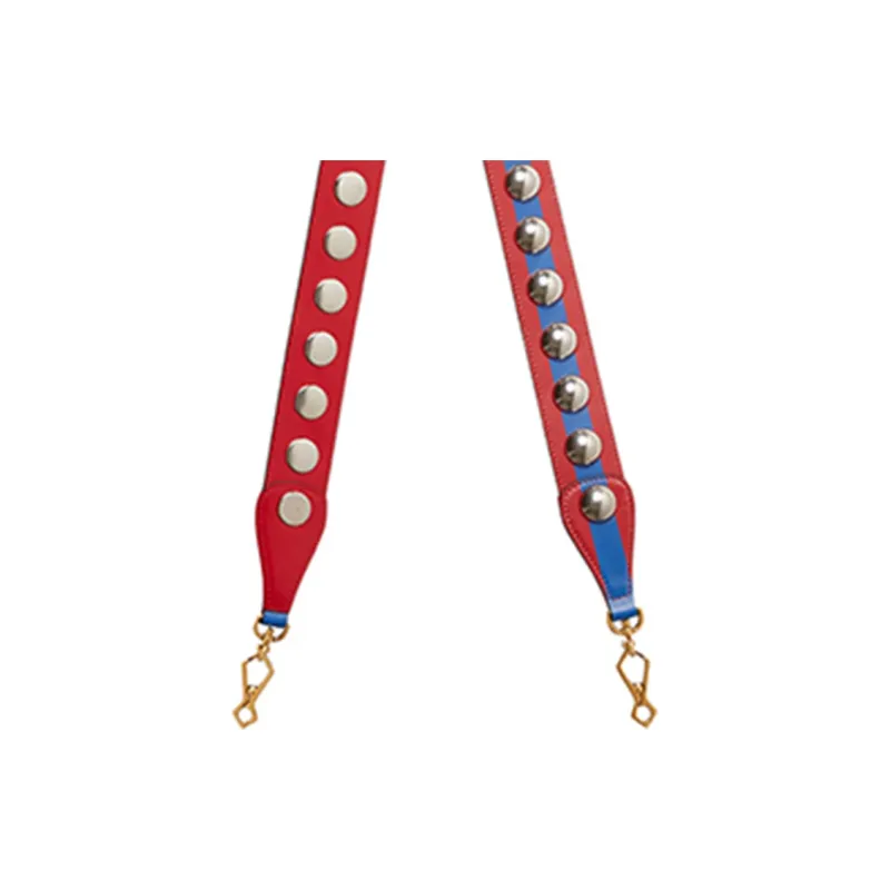 GUCCI Webbing Leather Shoulder Strap Bag Straps Women's Red/Blue-2