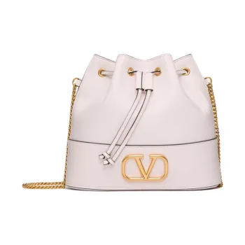 Valentino VlogoGARAVANI Nappa Leather Bucket Bag, Shoulder Bag, Crossbody Bag Mini Women's Fuchsia