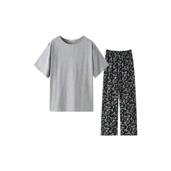 MEITENG Pajama Set Summer Women's Gray