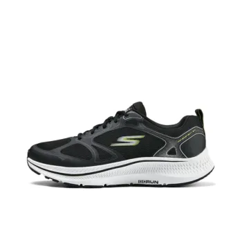 Skechers Cushioning Wear Resistant Low Top Casual Running Shoes Men's Black White