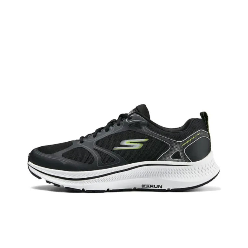 Skechers Cushioning Wear Resistant Low Top Casual Running Shoes Men's Black White-0