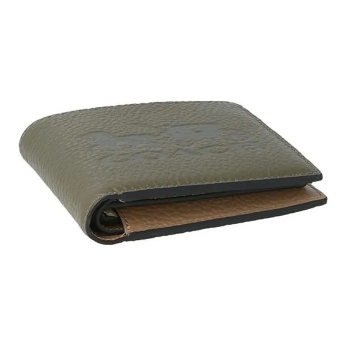 COACH 3 IN 1 Wallet Pebbled Leather Wallet Regular Men's Olive Green Beige Multicolor-1