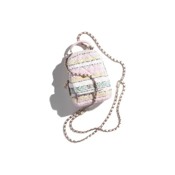 CHANEL Tweed Backpack Mini Women's Multicolor