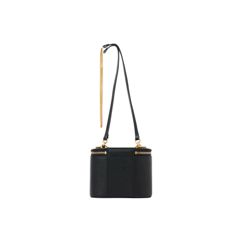 Chloe Marcie Grained Calfskin One Shoulder Crossbody Makeup Bag Mini Women's Black-2