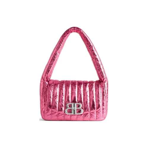 Balenciaga Metallic Embossed Calfskin Handbag Shoulder Bag Women's Pink