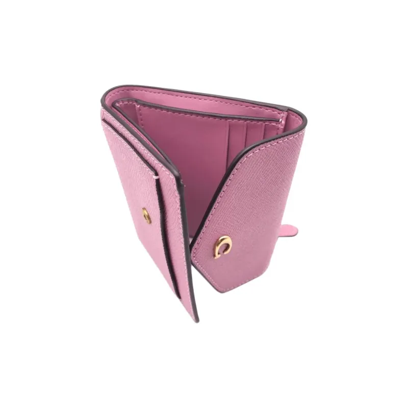COACH Wyn Split Cow Leather Card Holder Document Wallet Wallet Small Size Women's Pink-2