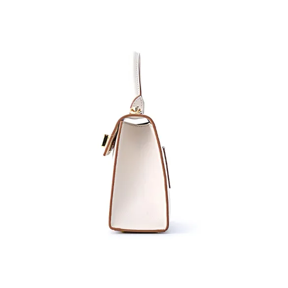 FION Cow Leather Shoulder Bag Crossbody Bag Handbag Women's White-3