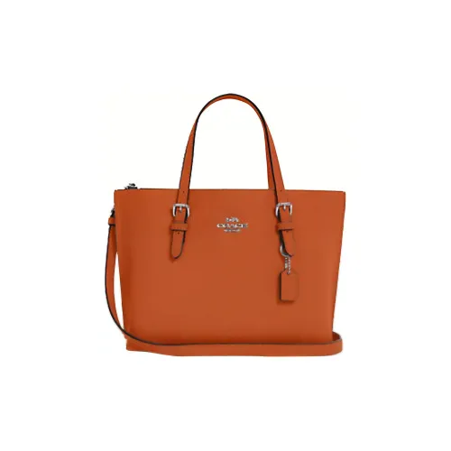 COACH Mollie Leather tote MONO Bag, Single Shoulder Crossbody Bag, Handbag Medium Size Women's Orange