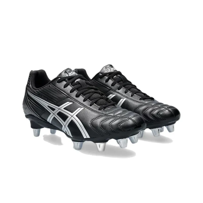 Asics Gel Lethal FG Rubber Long Studs Cushioning Anti Slip And Wear Resistant Soccer Shoes Men's Black Silver-2