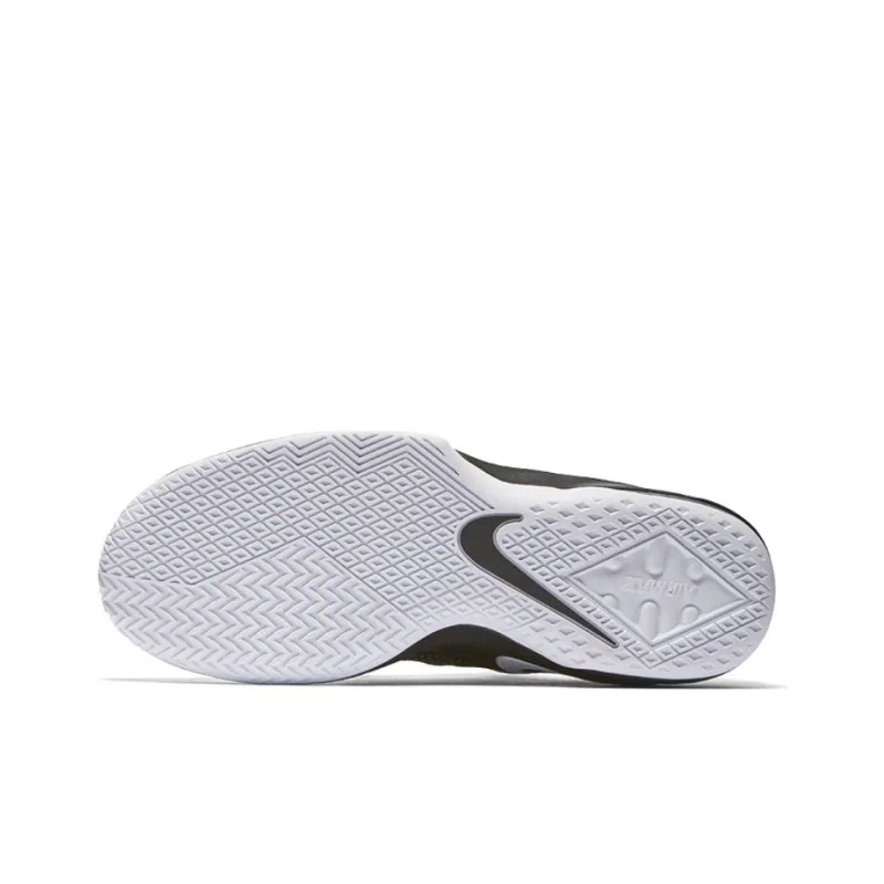 Nike Air Max Infuriate Cushioning, Wear Resistant Mid Top Basketball Shoes Men's Black White-2