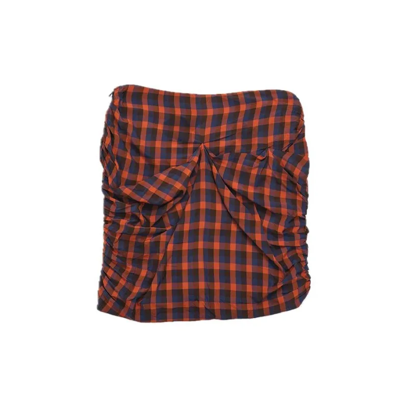 BALLY Checked Ruched Mini Skirt-1