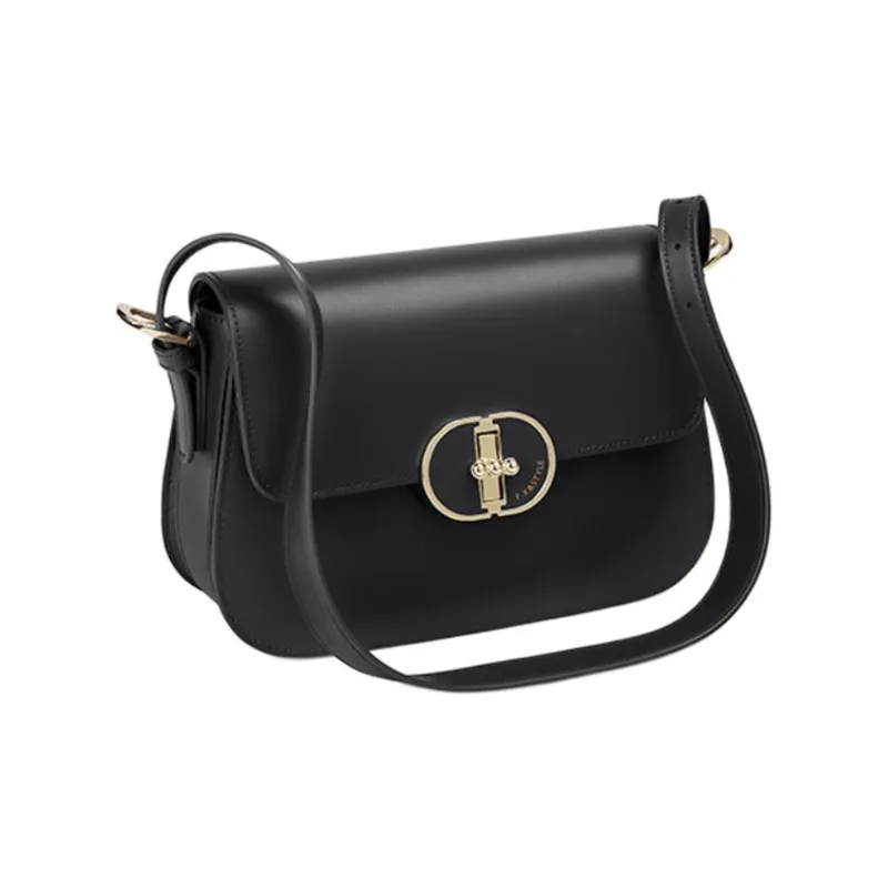 FOXER Split Cow Leather With Synthetic Leather Small Square Bag, Crossbody Bag, Shoulder Bag Women's Coffee/Black-6