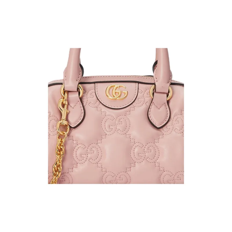 GUCCI GG Matelassé Leather Controller Boston Bag Shoulder Bags Handbags Mini Women's Light Pink-9