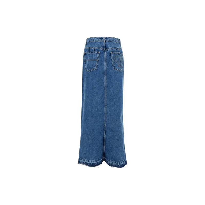 PHILOSOPHY DI LORENZO SERAFINI Mid rise Denim Maxi Skirt-1