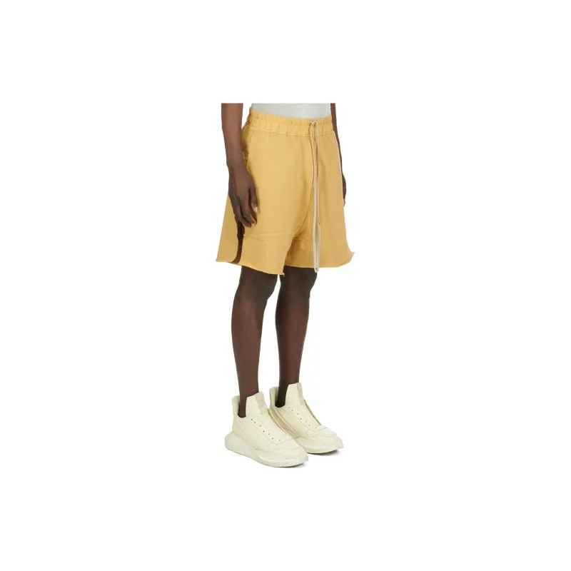 RICK OWENS/RO Lido Jersey Trucker Cut Offs Heavy Sweatshirt Casual Shorts Men's Mustard Yellow-2