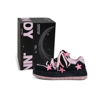 OYNN Young Baby Series Hmmm Black Night Pink Star Anti-Slip Wear-Resistant Low-Top Skateboard Shoes Women's Black Pink