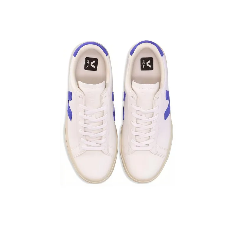 VEJA Campo Chromefree Leather White Cobalt Blue-3