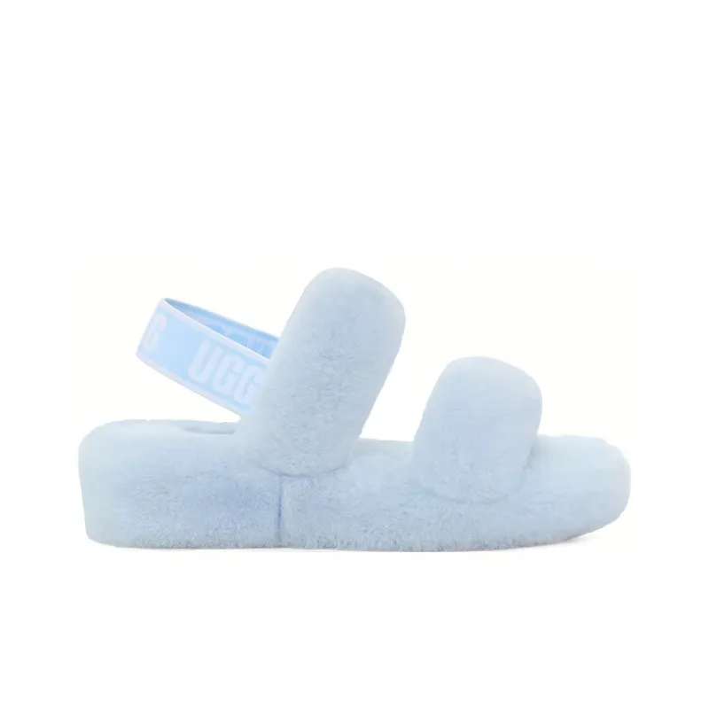 UGG Fluff Plush Slippers Women's Cricke Blue-1