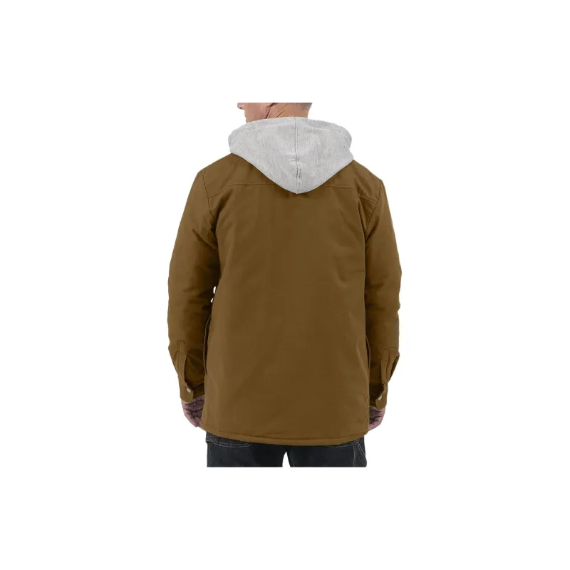 Dickies Duck Hooded Shirt Jacket Jackets Coats Men's Brown-1