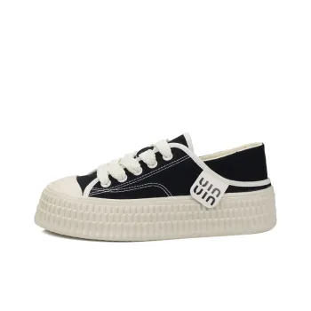 B10CROWN Anti Slip And Wear Resistant Balance Low Top Canvas Shoes Women's Black