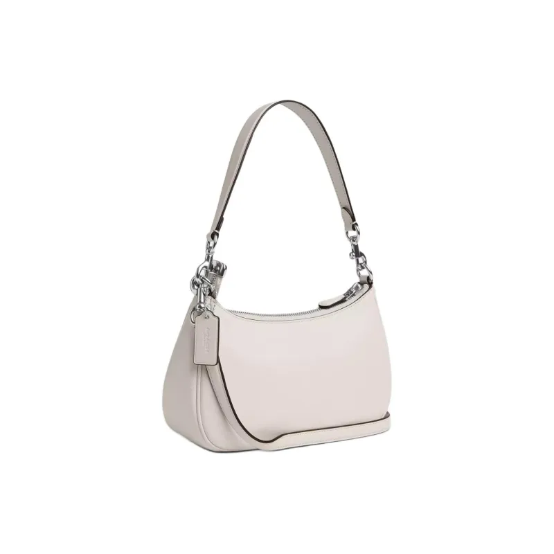 COACH Teri Smooth Leather Crossbody Bag Shoulder Bag Women's Silver & Chalk-1