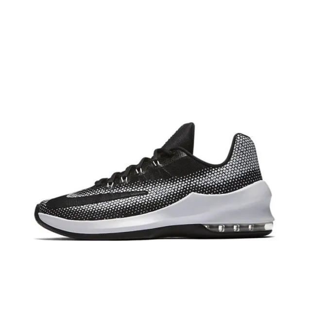 Nike Air Max Infuriate Cushioning, Wear Resistant Mid Top Basketball Shoes Men's Black White-0