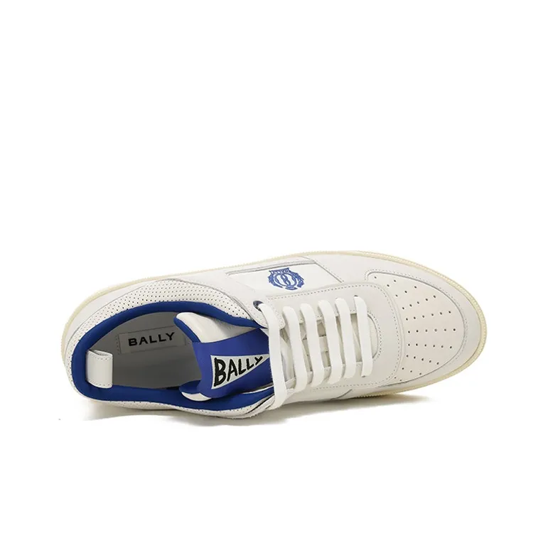 BALLY Raise Series Low Top Skateboard Shoes Men's White Blue-3