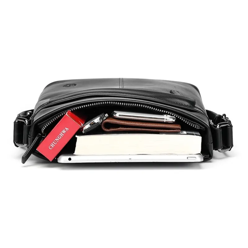 BISON DENIM Top Grain Cow Leather Crossbody Bag Backpack Shoulder Bag Regular Men's Black/Coffee-3