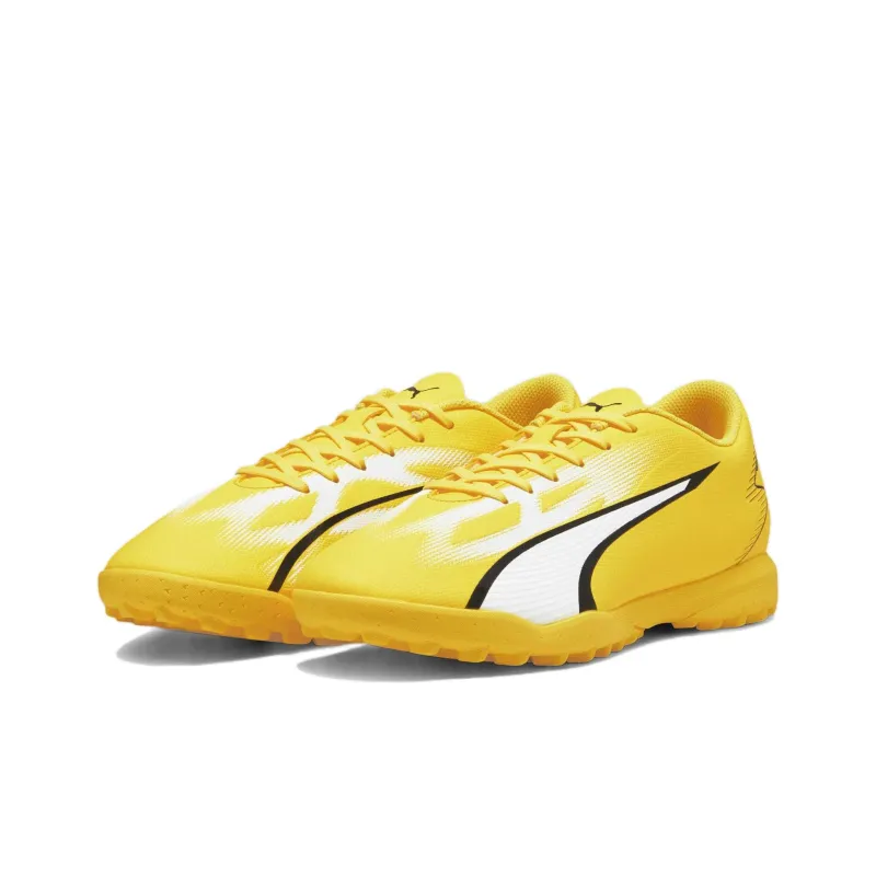 PUMA Ultra Play TT Rubber Broken Studs Artificial Ground Slip Resistant Soccer Shoes Men's Yellow White Black-2