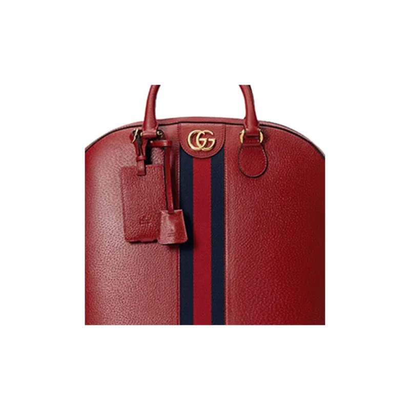 GUCCI Canvas With Leather Travel Bag Portable Crossbody Bag Shoulder Bag Small Size Men's Red-7