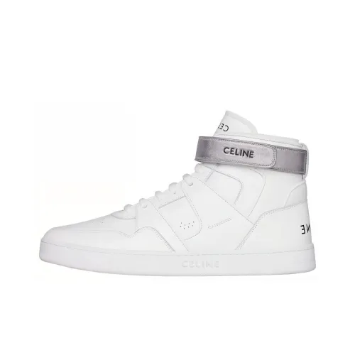 CELINE Skateboard Shoes Men High-Top White