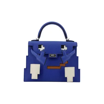 HERMES Kelly Doll Epsom Calfskin Millennium Doll Shoulder Bag Crossbody Bag Handbag Women's Royal Blue