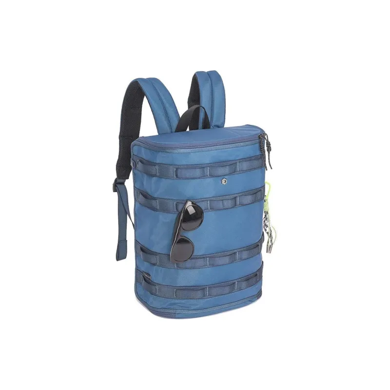 FREQUENTFLYER Nylon Fabric Backpack Large Size Unisex Dancing Blue-1