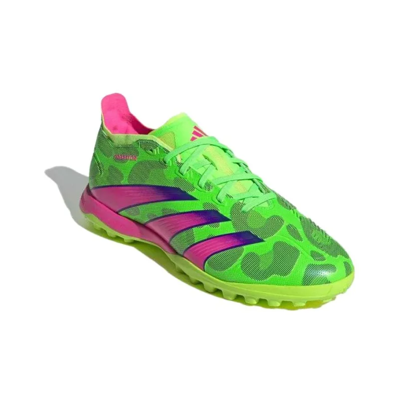 Adidas PREDATOR LEAGUE TF Rubber Broken Studs Cushioned Wear Resistant Breathable Soccer Shoes Unisex Green Purple-2