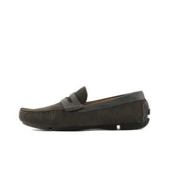 EMPORIO ARMANI Monogram print Suede Loafers