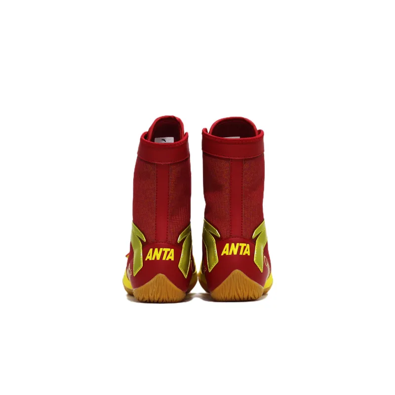 Anta Variety Training Collection Anti Slip And Wear Resistant Lightweight High Top Training Shoes Unisex Red Yellow-3