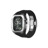 Black Case Silver Bezel, Black Strap