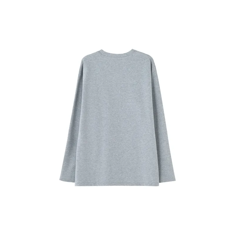 SOON FLOWER Spring And Autumn T Shirt Women's Gray-1